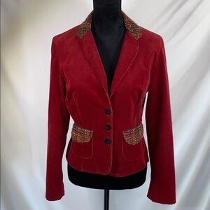 Bets by Canvasbacks Red Corduroy Blazer Size 8